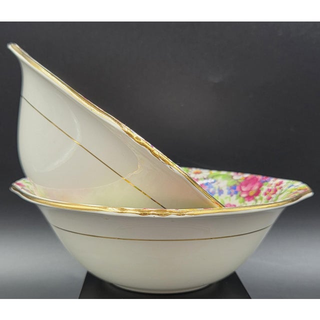 Mid 20th Century 1951 Vintage Royal Winton Grimwades, England Ascot"Summertime"Chintz Bowls"A"Backstamp - a Pair For Sale - Image 5 of 18
