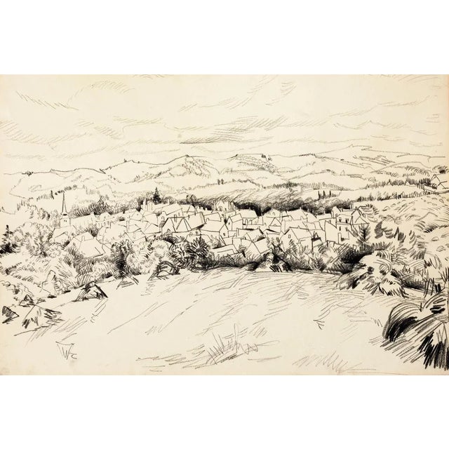 Landscape is an original drawing in pen and oil on paper realized by Tibor Gertler, one of the most important landscape...