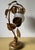 Vintage Hollywood Regency Table Lamp in Gilded Metal & Opaline Glass, Germany, 1970s For Sale - Image 4 of 11