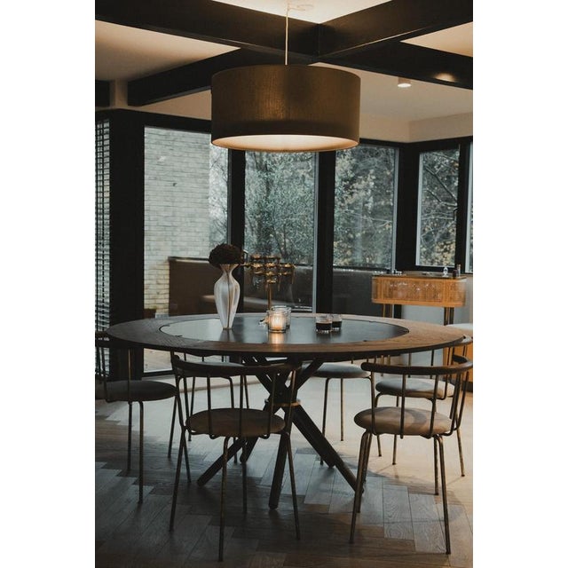 Hector Dining Table 120 with Concrete Top and Dark Oak Legs by Eberhart Furniture For Sale - Image 6 of 13