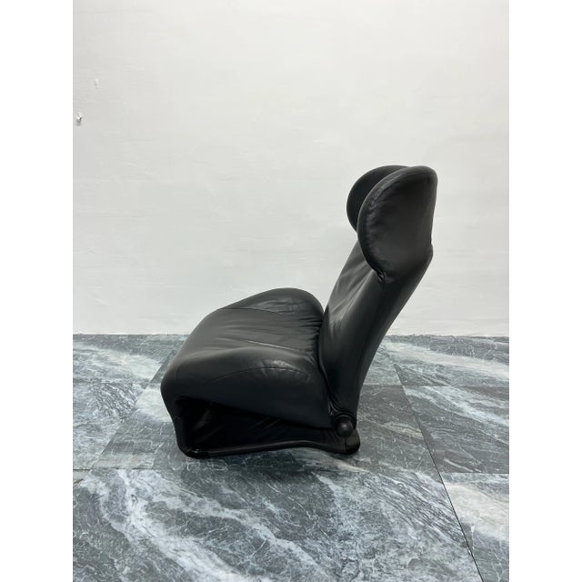 1980s Toshiyuki Kita Wink Charcoal Gray Leather Lounge Chair for Cassina, 1980s For Sale - Image 5 of 13
