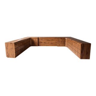 1980s Modular Lacquer Laminate Waterfall Postmodern Full Bedroom Suite For Sale