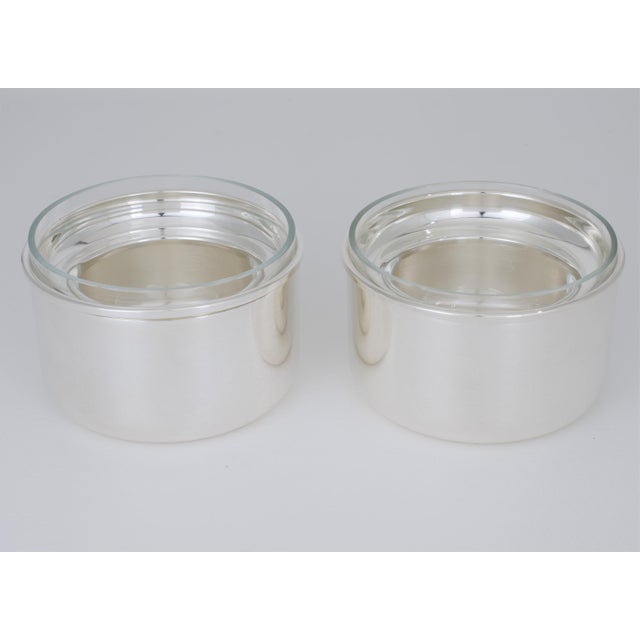 Contemporary St James Brazil Silver Plate and Crystal Caviar Bowl Dish Server Duo, 2 pieces For Sale - Image 3 of 12