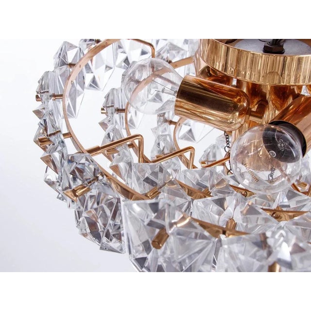 1970s Flush Mount in Crystal and Gilt Brass from Kinkeldey, Germany, 1970s For Sale - Image 5 of 11