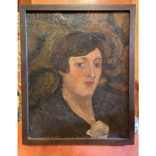 Circa 1940s Portrait of Young French Woman For Sale - Image 4 of 6