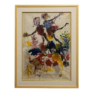 Sergio Barletta, Homage t#o Klee, Original Tempera and Watercolor, 1960s For Sale