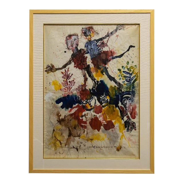 Sergio Barletta, Homage t#o Klee, Original Tempera and Watercolor, 1960s For Sale