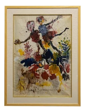 Sergio Barletta, Homage t#o Klee, Original Tempera and Watercolor, 1960s