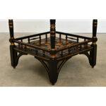 Wood Vintage Painted Square Low Table with Shell Découpage For Sale - Image 7 of 11