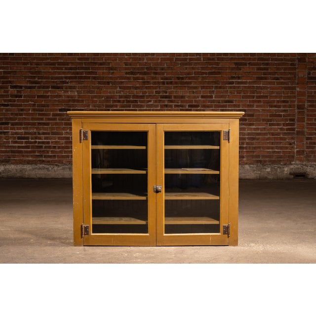 Late 19th Century Early Rustic Painted Farmhouse Cabinet For Sale - Image 4 of 11