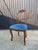 Louis Philippe Chairs in Walnut and Blue Velvet, 1950s, Set of 5 For Sale - Image 10 of 15
