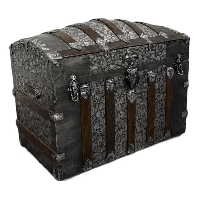 Dome Top Steamer Trunk, 19th Century For Sale