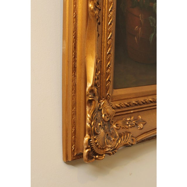 Graceful Art Framed Still Life Oil Painting on Canvas For Sale - Image 11 of 13
