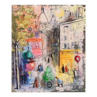 'Montmartre, Place Du Tertre' by Patricia Stanley Cunningham, Paris, Woman Modernist, Art Institute of Chicago, Smithsonian, Carmel For Sale