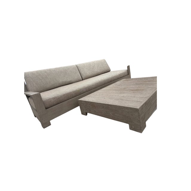 2020s Rh Belvedere Weathered Teak Sofa For Sale - Image 5 of 12