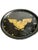 A striking early 20th-century American tole tray featuring a dramatic black lacquered ground adorned with a gilded...
