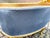 1950s French Louis XVI Gilt Blue Damask Beech Settee For Sale - Image 9 of 12