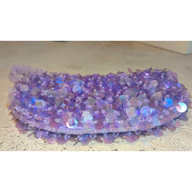 Art Deco '90s Beaded Intricate and Festive. Purple Lavender Iff Brand For Sale - Image 3 of 5