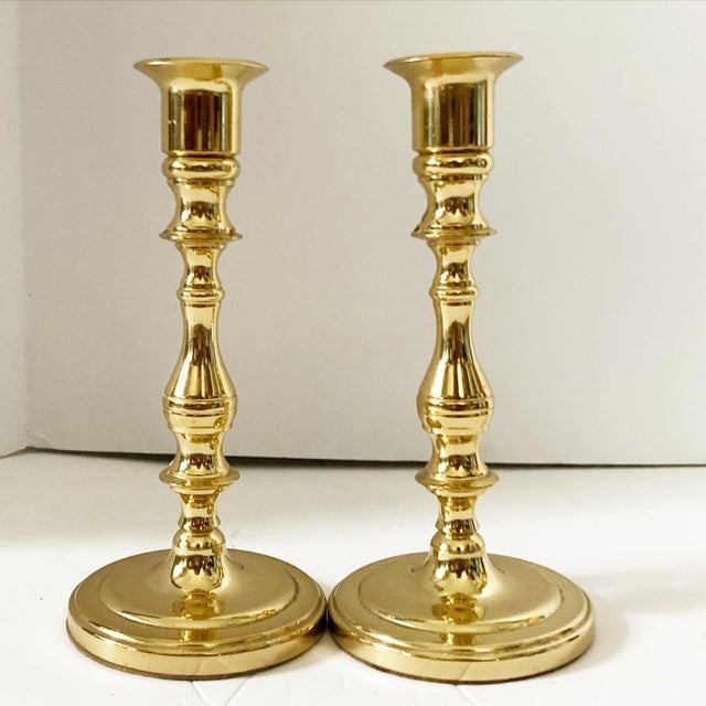 Mid 20th Century Baldwin Solid Brass Candle Holders a Pair Chairish