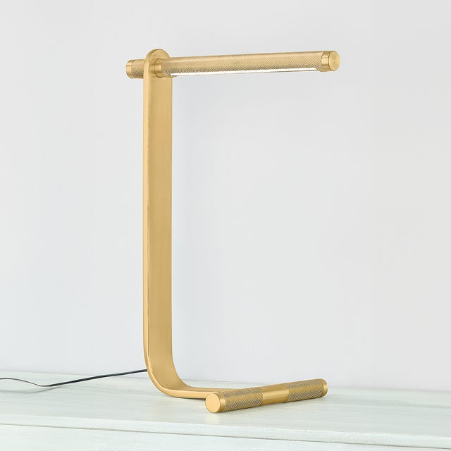 2020s Hudson Valley Lighting Deptford 18 in. 1 Light Table Lamp in Aged Brass Finish For Sale - Image 5 of 6