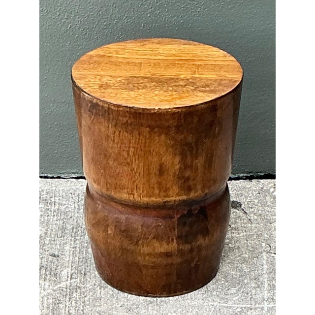 Vintage Carved Palm Wood Accent Stool For Sale - Image 13 of 14
