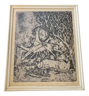 Axel Salto, Animals, 1930s, Lithographic Woodcut, Framed