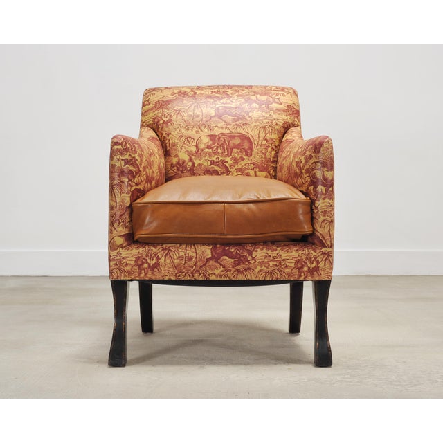 Traditional Rose Tarlow Regency Sabreleg Arm Chair With Safari Fabric For Sale - Image 3 of 18