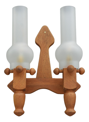 Large Double Wall Light from Guillerme Et Chambron, 1970