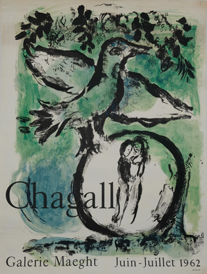 The Green Bird Poster by Marc Chagall