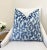 Contemporary Blue Groove 22x22 Velvet Pillow With Feather Down Insert For Sale - Image 3 of 7