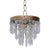 Vintage Tiered Crystal Upside Down Chandelier With Ornate Brass Crown For Sale