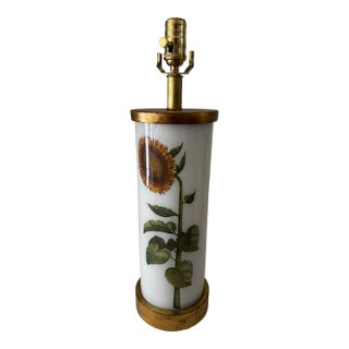 Glorious Sunflower Decoupage Lamp For Sale