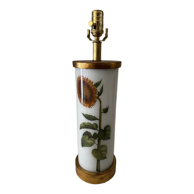 Glorious Sunflower Decoupage Lamp For Sale