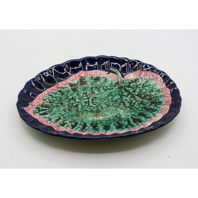 Circa 1880s English Majolica Begonia Leaf Sweetmeat Dishes - a Pair For Sale - Image 10 of 10