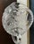 Vintage European Lead Crystal Pedestal Pitcher/Vase, With Frosted Floral Medallions. For Sale - Image 4 of 5