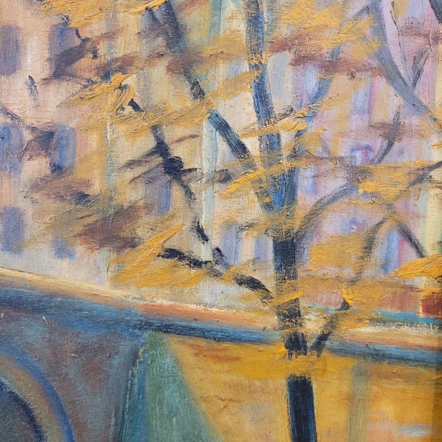 French School Artist, Post-Impressionist Pont Marie, Paris, 1940s, Oil on Canvas, Framed For Sale - Image 11 of 18