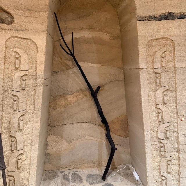 Black Primitive Terra Lampada Rustic Valley VDG Wall Sculpture Lamp For Sale - Image 8 of 13