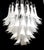 Silver Vintage Clear and Milky White Murano Glass and Crystal Petals Chandelier, Italy, 1981 For Sale - Image 8 of 14