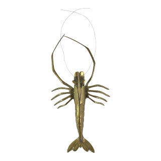 Mid-Century Brass Lobster For Sale