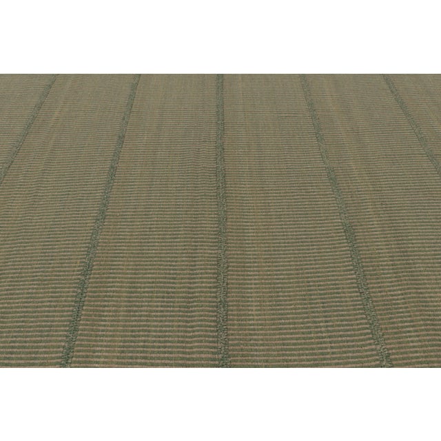 Textile Rug & Kilim’s Contemporary Kilim With Tonal Green Stripes For Sale - Image 7 of 9