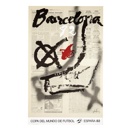Antoni Tapies, 1982 World Cup, Original Signed Lithograph For Sale