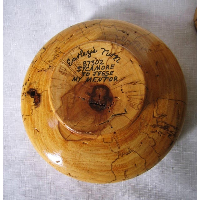 Artisan Mid Century Burlwood Vase and Bowl, Signed For Sale - Image 4 of 6