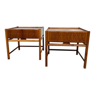 1950s Edmund Spence Nightstands Bedside End Tables Pair For Sale