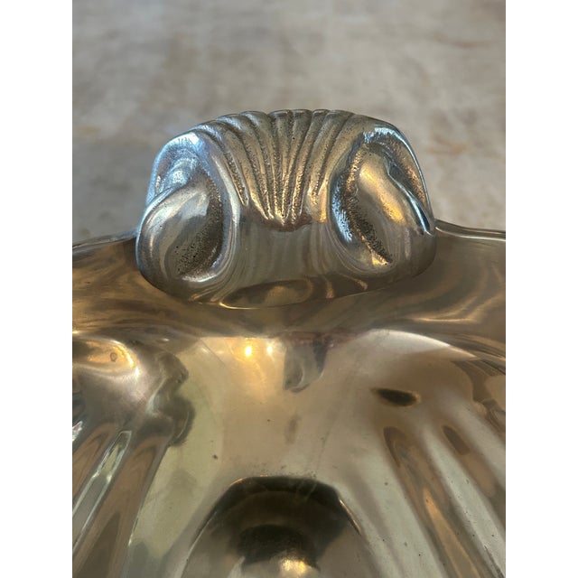 Mid-Century Cast Aluminum Scallop Shell Bowl With Sculptural Handle For Sale In San Francisco - Image 6 of 8
