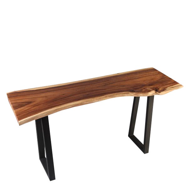 Organic Modern Living Edge Console Table With Black Iron Legs Chairish