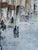 Textile 1979 Modernist 'Old Town Reverie' Vintage Swedish Semi-Abstract Street Scene Oil Painting, Framed For Sale - Image 7 of 11