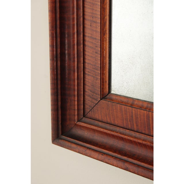 Antique Carved Tiger Maple Wall Mirror | Chairish