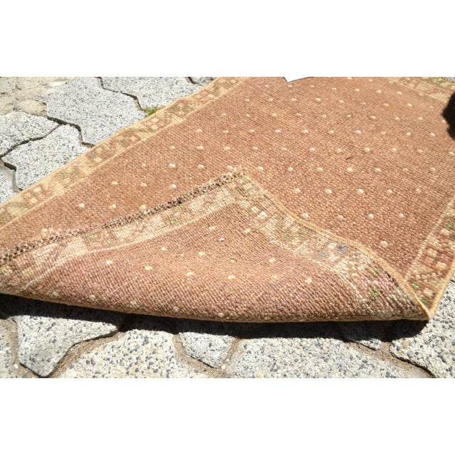 1960s 1960s Vintage Polka Dot Pattern Brown Rug For Sale - Image 5 of 7