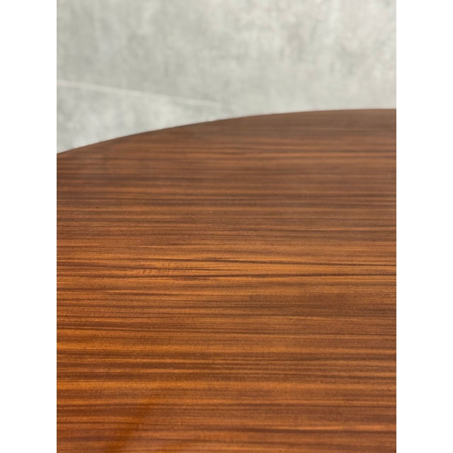 1950s Vintage Circular Dining Table in Wood and Brass, 1950s For Sale - Image 5 of 7