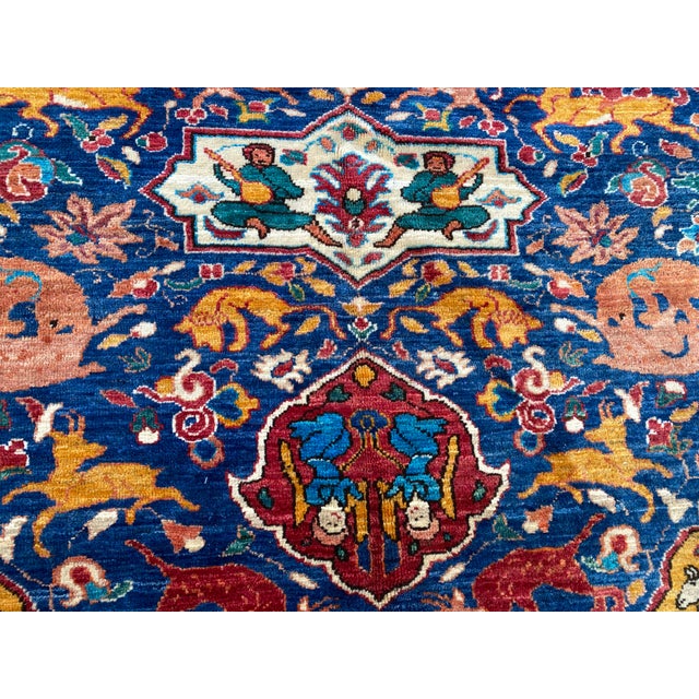 Vintage Kashan Shikargah Hunting Rug For Sale - Image 14 of 16